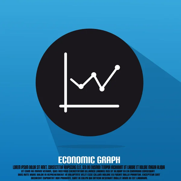 Panah Grafik Ekonomi Dengan Teks Dan Bayangan Datar - Stok Vektor