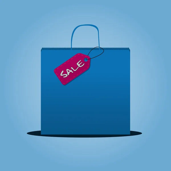 Sac à provisions avec étiquette de vente — Image vectorielle