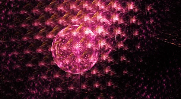 Fraktalkreis-Design mit lila und rosa Kristallen — Stockfoto