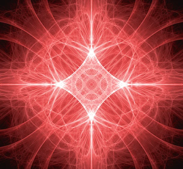 Estrela vermelha fractal com ponto de luz — Fotografia de Stock