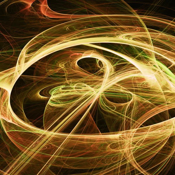 Quick Yellow And Red Waves Abstract Fractal With Circle Concept And Shadows — Stock Photo, Image