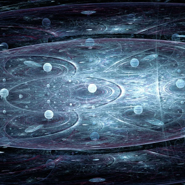 Lilla planet koncept i cirkel med cirklar som galax — Stockfoto