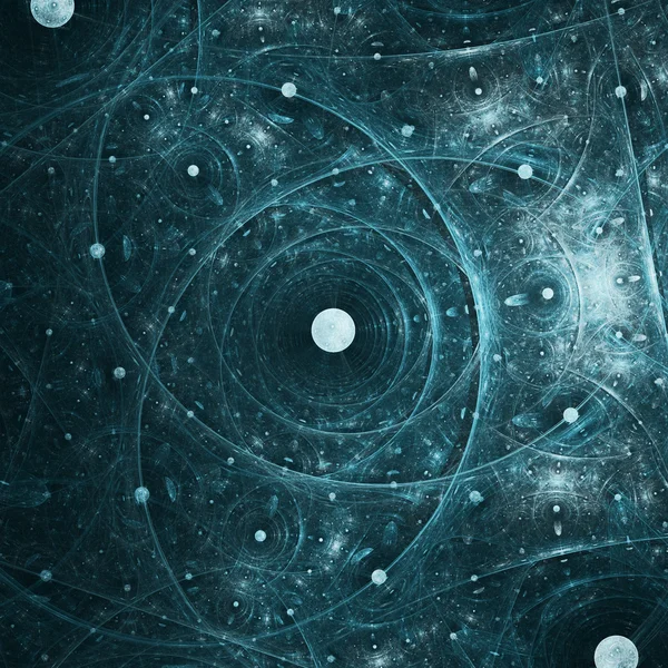 Blue Big Bubble Platform cu alte platforme mici conectate ca artă fractală — Fotografie, imagine de stoc