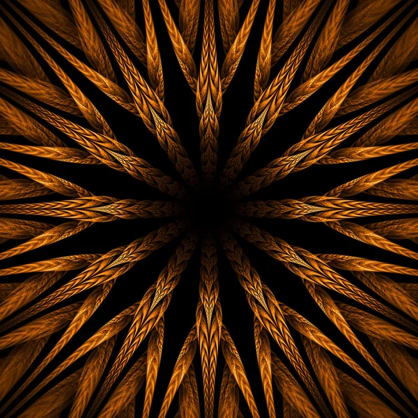 Orange Star Fractal comme un concept de fleur avec brillant et ombre — Photo