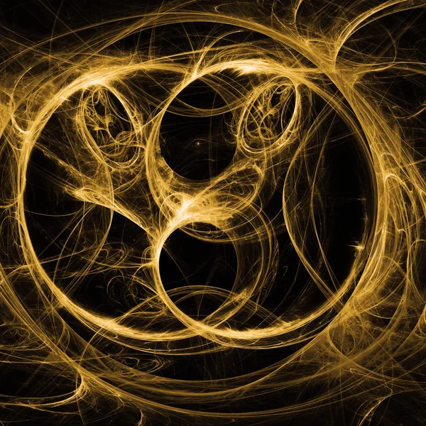 Concepto de arte fractal de círculo relámpago verde con brillo con plataformas —  Fotos de Stock