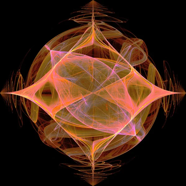 Pomarańczowy Diamond fraktal gwiazda koncepcji — Zdjęcie stockowe