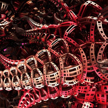 Sonraki dünya fraktal konsepti ile platformlar için kırmızı Portal