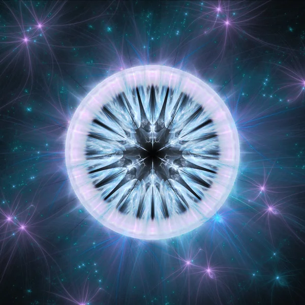 Fractal, Portal To Another Galaxy With Light And Stars — Stock Photo, Image
