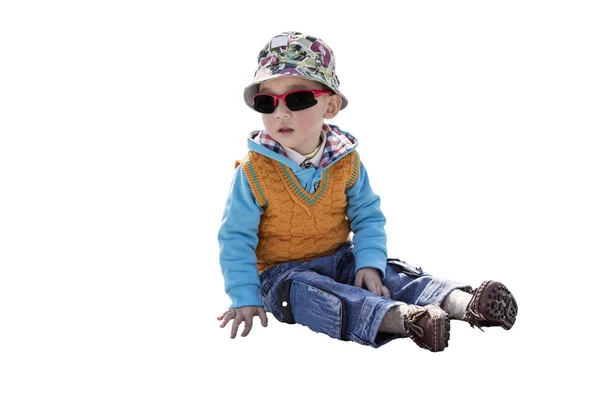 Schattige jongen met zonnebril — Stockfoto