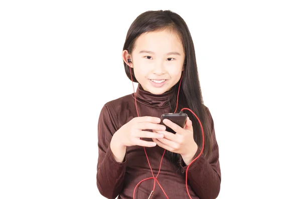 Schattige kinderen luisteren naar muziek — Stockfoto