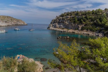 Doğu Akdeniz 'deki Yunan güneş adasında tatil hissi - Rodos / Yunanistan