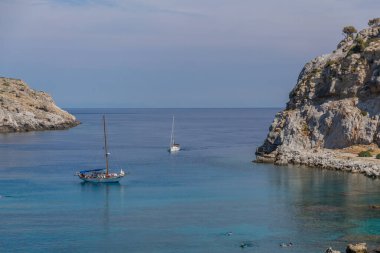 Doğu Akdeniz 'deki Yunan güneş adasında tatil hissi - Rodos / Yunanistan