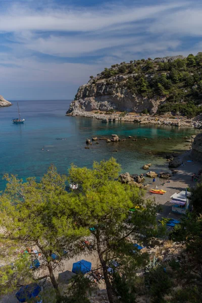 Doğu Akdeniz Deki Yunan Güneş Adasında Tatil Hissi Rodos Yunanistan — Stok fotoğraf