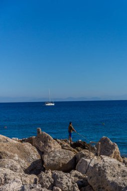 Doğu Akdeniz 'deki Yunan güneş adasında tatil hissi - Rodos / Yunanistan