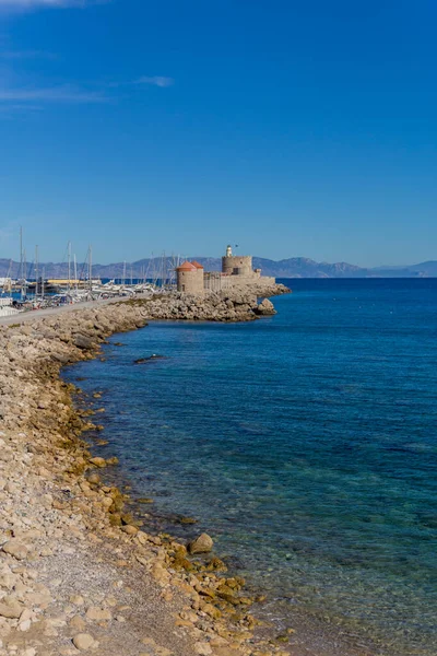 Sentiment Vacances Sur Île Grecque Soleil Méditerranée Orientale Rhodes Grèce — Photo