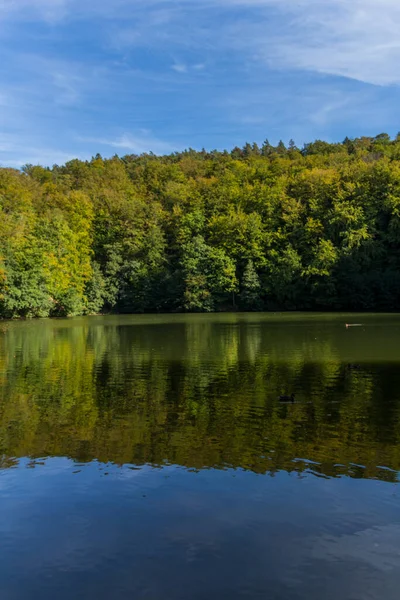 Jesienna Wycieczka Pięknym Werratalu Breitungen Seeblick — Zdjęcie stockowe
