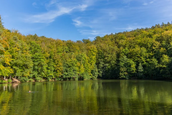 Autunno Tour Esplorativo Lungo Bellissimo Werratal Breitungen Seeblick — Foto Stock