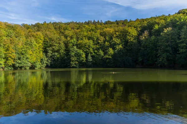 Jesienna Wycieczka Pięknym Werratalu Breitungen Seeblick — Zdjęcie stockowe