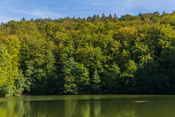 Podzim Turné Krásném Werratalu Breitungen Seeblick — Stock fotografie