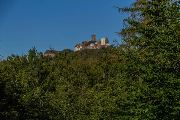 Passeio Outono Redor Belo Castelo Wartburg Floresta Turíngia Perto Eisenach — Fotografia de Stock