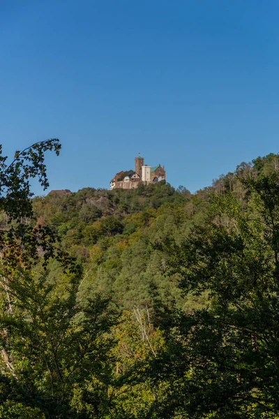 Passeio Outono Redor Belo Castelo Wartburg Floresta Turíngia Perto Eisenach — Fotografia de Stock