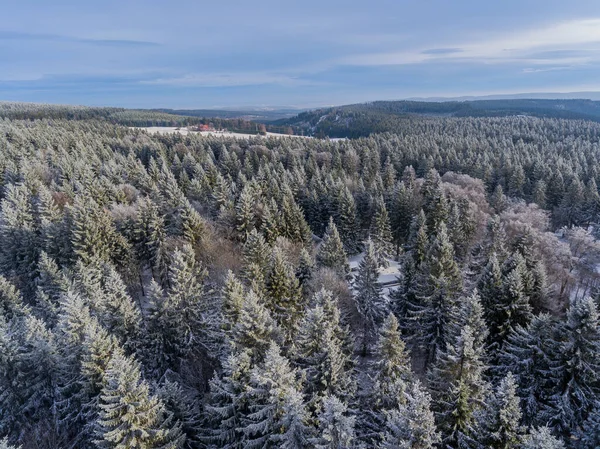 Téli Túrázás Különböző Helyeken Thüringiai Erdőn Keresztül Thueringer Wald Németország — Stock Fotó