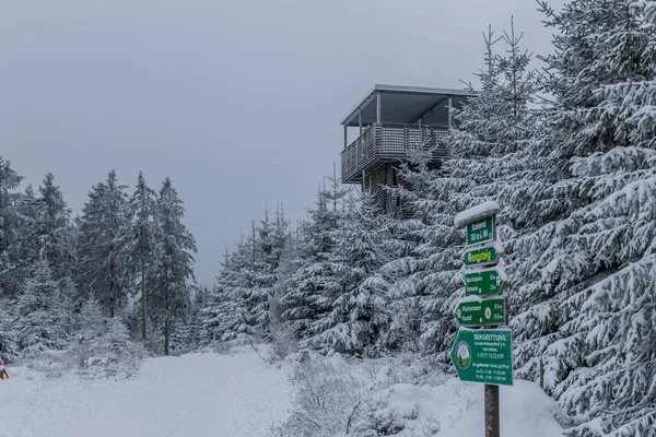 Winterwandern Verschiedenen Orten Durch Den Thüringer Wald Deutschland — Stockfoto