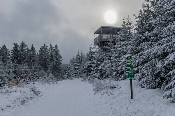 Winterwandelen Verschillende Plaatsen Door Het Thüringer Woud Duitsland — Stockfoto