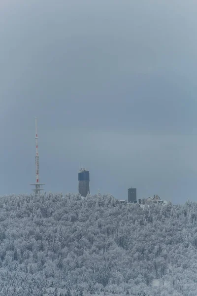 Invierno Senderismo Diferentes Lugares Través Del Bosque Turingia Alemania — Foto de Stock