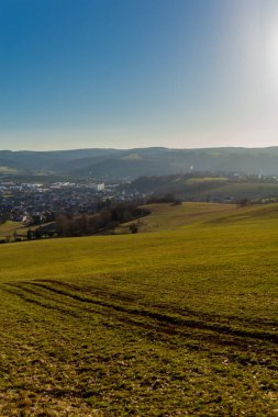 Schmalkalden 'in güzel şehri Thüringen, Almanya' da bahar yürüyüşü