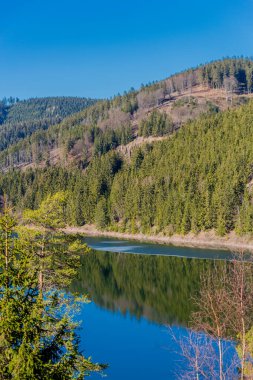 Spring walk around the narrow water dam in the Thuringian Forest - Ohratalsperre - Germany