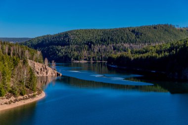 Spring walk around the narrow water dam in the Thuringian Forest - Ohratalsperre - Germany