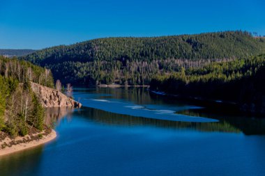Spring walk around the narrow water dam in the Thuringian Forest - Ohratalsperre - Germany
