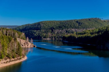 Spring walk around the narrow water dam in the Thuringian Forest - Ohratalsperre - Germany