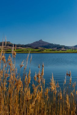 İlkbaharda Drei Gleichen etrafında yürüyüş Thuringian Havzası - Drei Gleichen - Almanya
