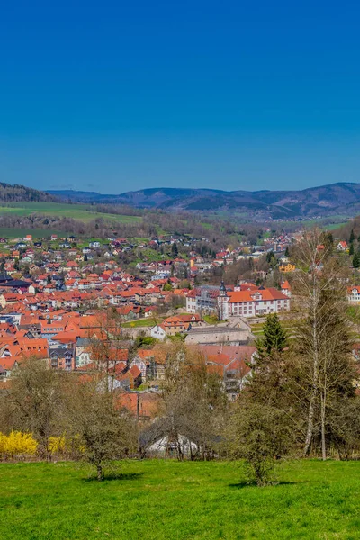 Wiosna Spacer Pięknym Mieście Schmalkalden Turyngia Niemcy — Zdjęcie stockowe