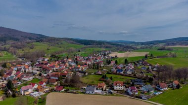Schmalkalden 'in güzel şehri Thüringen, Almanya' da bahar yürüyüşü