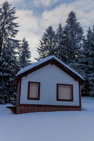 Invierno Senderismo Diferentes Lugares Través Del Bosque Turingia Alemania — Foto de Stock