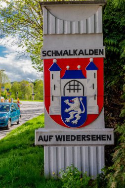 Schmalkalden 'in güzel şehri Thüringen, Almanya' da bahar yürüyüşü