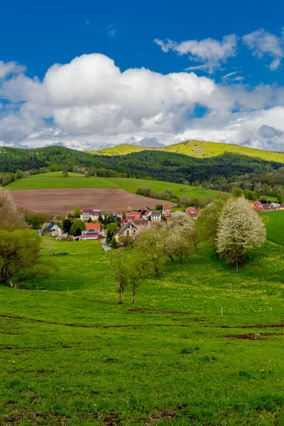 Paseo Primavera Por Hermosa Ciudad Schmalkalden Turingia Alemania — Foto de Stock