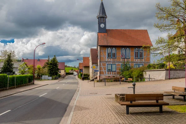 Jarní Procházka Krásným Městem Schmalkalden Durynsko Německo — Stock fotografie