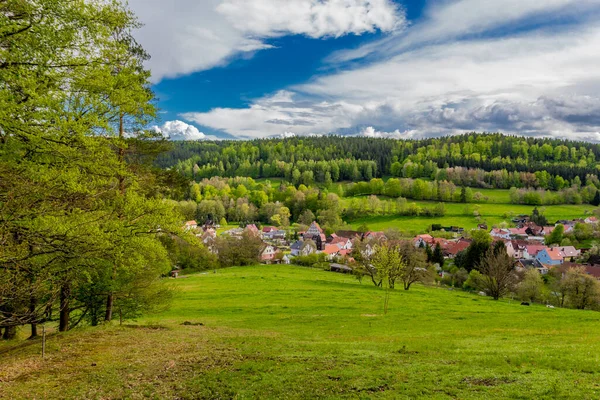 Procházka Středověkému Hradu Frankenberg Schmalkaldenu Durynsko Německo — Stock fotografie