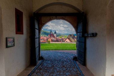 Schmalkalden 'in güzel şehri Thüringen, Almanya' da bahar yürüyüşü
