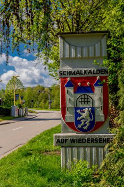 Schmalkalden 'in güzel şehri Thüringen, Almanya' da bahar yürüyüşü