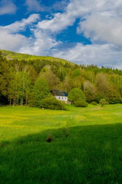 Schmalkalden 'in güzel şehri Thüringen, Almanya' da bahar yürüyüşü