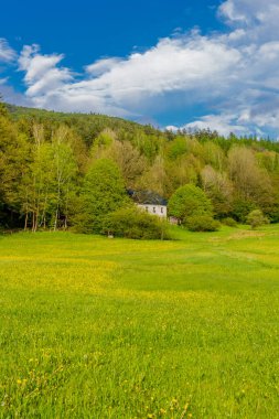 Schmalkalden 'in güzel şehri Thüringen, Almanya' da bahar yürüyüşü