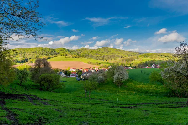 Passeio Primavera Pela Bela Cidade Schmalkalden Turíngia Alemanha — Fotografia de Stock