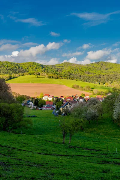 Printemps Promenade Dans Belle Ville Schmalkalden Thuringe Allemagne — Photo