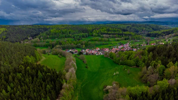 Wanderung Zur Mittelalterlichen Burg Frankenberg Bei Schmalkalden Thüringen Deutschland — Stockfoto