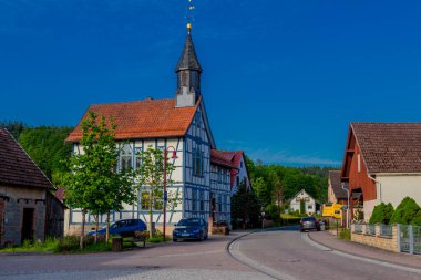 Schmalkalden 'in güzel şehrinde yaz yürüyüşü - Thüringen - Almanya